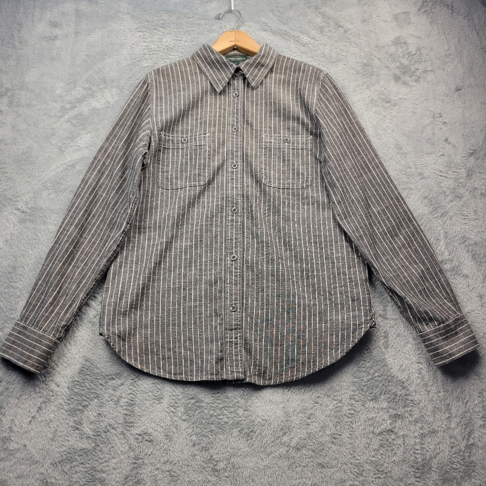 Ralph Lauren LRL Womens Shirt Size Medium Button Up Striped